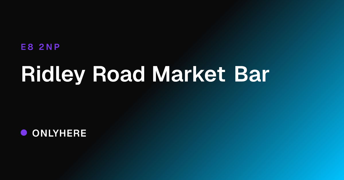 Ridley Road Market Bar