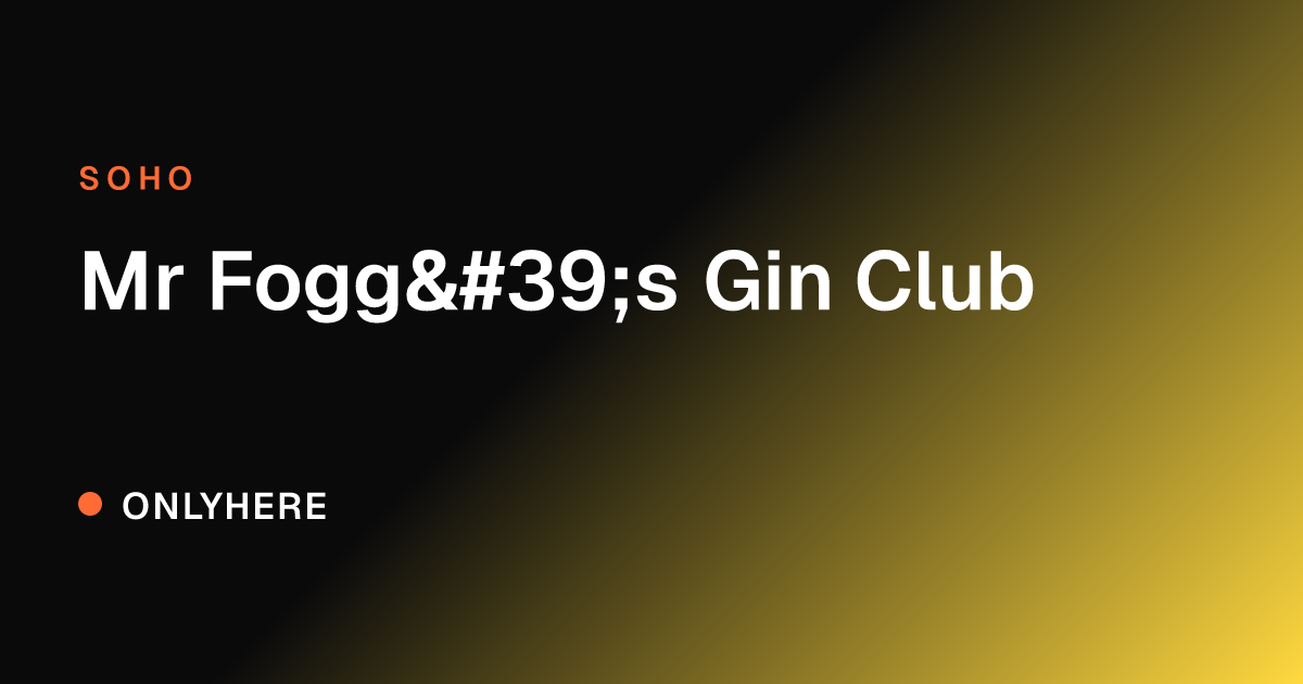 Mr Fogg's Gin Club