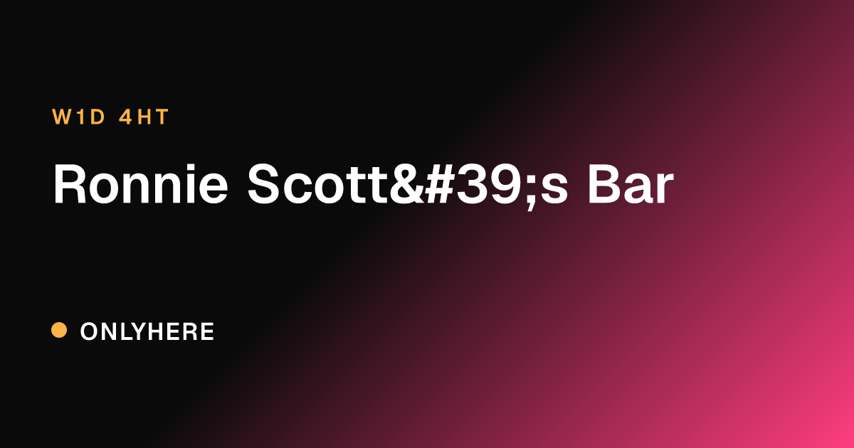 Ronnie Scott's Bar