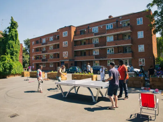 Hill Court Estate (Ping! outdoor table), ping-pong in Stoke Newington / Hackney