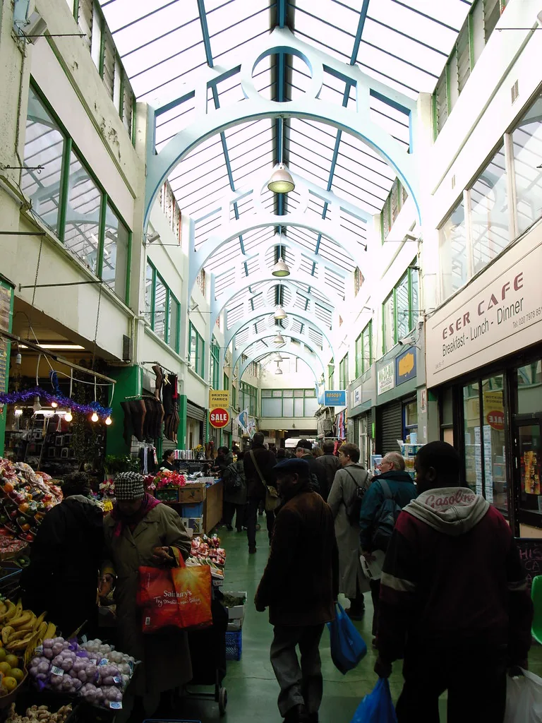 Market Row, covered market in Brixton, Lambeth