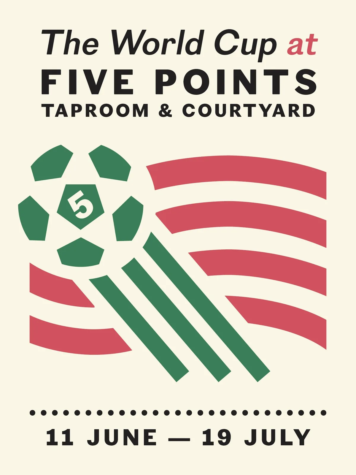 World Cup 2026 viewing at the Five Points Brewery Taproom and Courtyard, Hackney