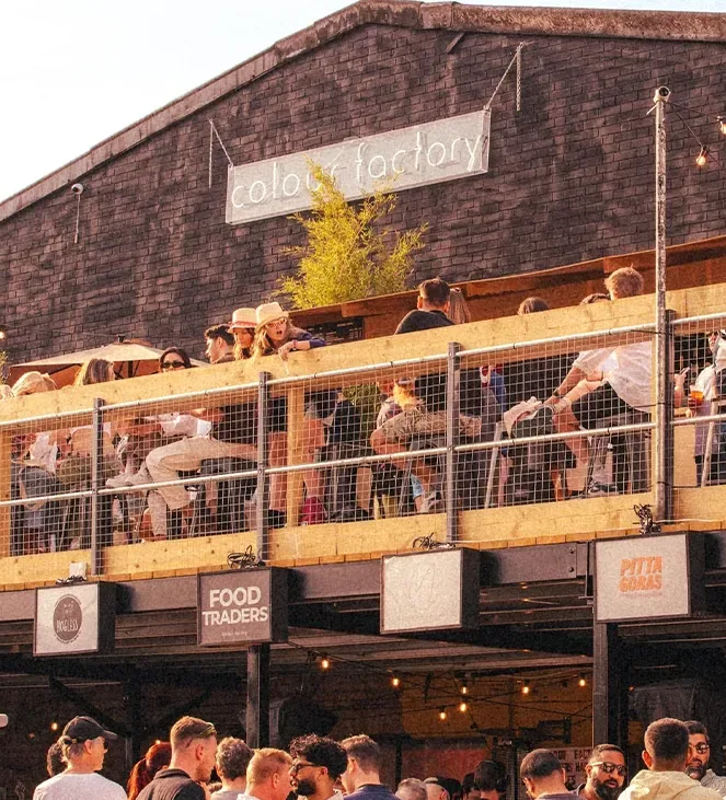 Colour Factory venue in Hackney Wick, the Kick Off Club location, London